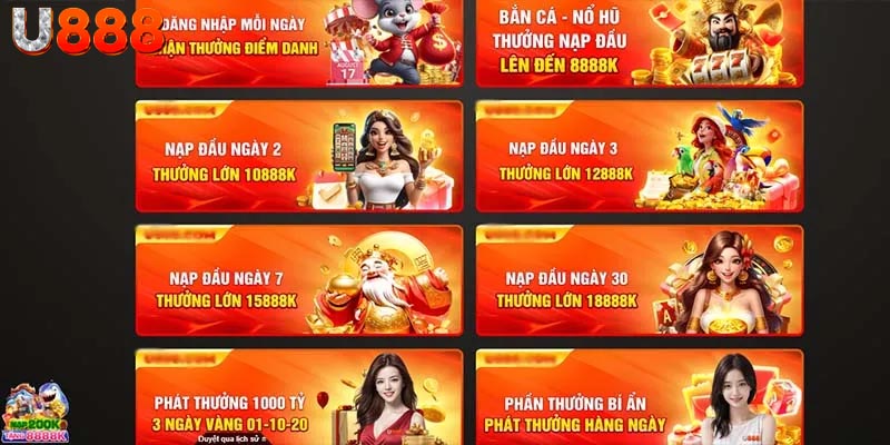 Chương trình khuyến mãi U888 đều có thời gian cụ thể
